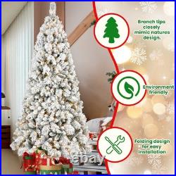 FREE SHIPPING? Christmas Tree, Hinged 8 ft, Light up, 1445 Frosted Branches