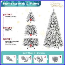FREE SHIPPING? Christmas Tree, Hinged 8 ft, Light up, 1445 Frosted Branches