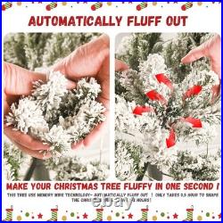 FREE SHIPPING? Christmas Tree, Hinged 8 ft, Light up, 1445 Frosted Branches