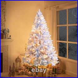 FREE SHIPPING? White Christmas Tree, 300 Lights, 6 Ft, Hinged, 800 Branches