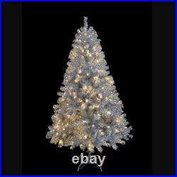 FREE SHIPPING? White Christmas Tree, 300 Lights, 6 Ft, Hinged, 800 Branches