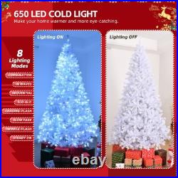 FREE SHIPPING? White Christmas Tree, 650 Lights, 9 Ft, Hinged, 2000 Branche