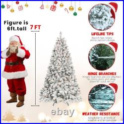 FREE SHIPPING? White Christmas Tree, 6Ft, 350 Lights, 888 Frosted Branches