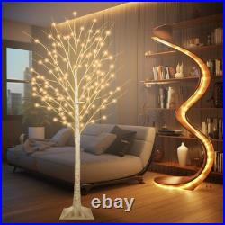 Fastdeng 6Ft Lighted Birch Tree 130 Led Warm White And Multicolor Lights 8