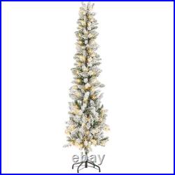 Fraser Fir Pencil Artificial Christmas Tree Pre-Lit Offering 8 Warm Light Modes