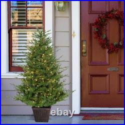 Fraser Hill Farm 5-ft. Adirondack Potted Christmas Tree Warm White LED Lights