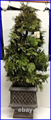 Frontgate Pre-Lit indoor outdoor Christmas Cedar Tree in Planter porch pot 5