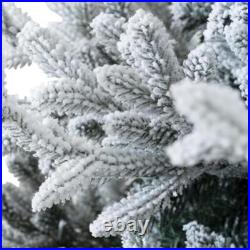 Frosted 6.5ft Christmas Tree with Lights Prelit Realistic Snow Flocked Xmas Tree