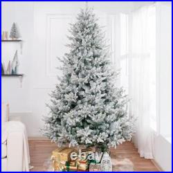Frosted 6.5ft Christmas Tree with Lights Prelit Realistic Snow Flocked Xmas Tree