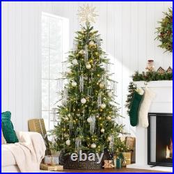 Full Aspen Christmas Tree, 7.5ft Pre-lit Realistic Noble Fir with 700 Glowing