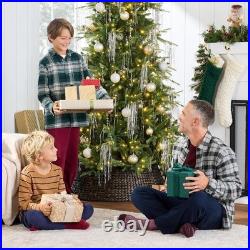 Full Aspen Christmas Tree, 7.5ft Pre-lit Realistic Noble Fir with 700 Glowing