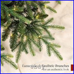 Full Aspen Christmas Tree, 7.5ft Pre-lit Realistic Noble Fir with 700 Glowing