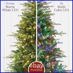 Full Aspen Christmas Tree, 7.5ft Pre-lit Realistic Noble Fir with 700 Glowing