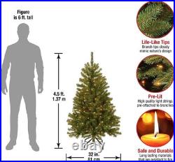 Full Bodied 4.5ft Christmas Tree with 200 Clear Lights and Pull Down Branch