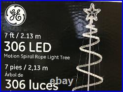 GE 7Ft 306 LED Motion Spiral Rope Light Tree 8 Function Effect Christmas Display GE 7Ft 306 LED Motion Spiral Rope Light Tree 8 Function Effect Christmas Display