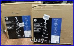 GE 7Ft 306 LED Motion Spiral Rope Light Tree 8 Function Effect Christmas Display