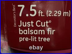 GE 7.5-Ft Just Cut Balsam Fir Pre-Lit Artificial Christmas Tree 800 Multi-Lights
