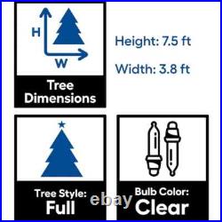 GE 7.5-ft Laurel Pine Pre-lit Traditional Flocked Artificial Christmas Tree