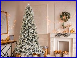 GE 7.5ft Prelit PreLit LED Flocked Candlewood Pine Artificial Christmas Tree