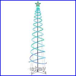 GE 84-in Tree Free Standing Decoration with Color Changing LED Lights