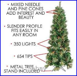 Garden Elements Artificial Pencil Fir Christmas Tree 350 Clear Lights, 6.5