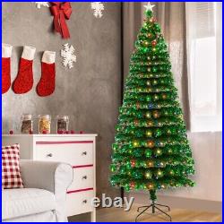 Green 7.5ft 260pcs Colorful Lights 260 Branches PVC Christmas Tree
