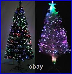 Green White Fibre Optic Christmas Tree Lights 2ft, 3ft, 4ft, 5ft, 6ft, 7ft, 8ft