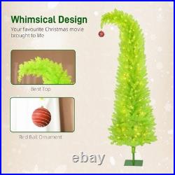 Grinch Theme 7ft Bent Top Whimsical Christmas Tree with 250 LED lights