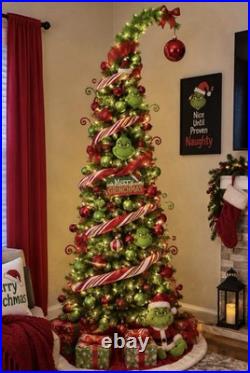 Grinch Theme 7ft Bent Top Whimsical Christmas Tree with 250 LED lights