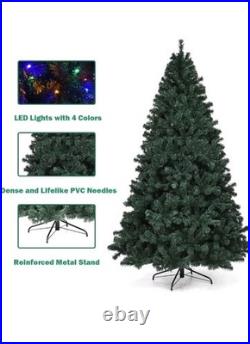 HAPPYGRILL 7.5FT Pre-Lit Artificial Christmas Tree with 650 LED Lights, New
