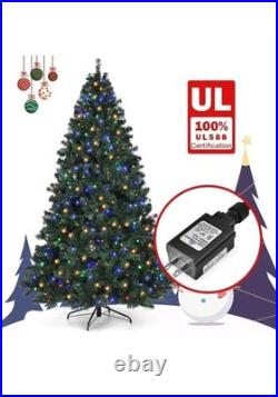 HAPPYGRILL 7.5FT Pre-Lit Artificial Christmas Tree with 650 LED Lights, New