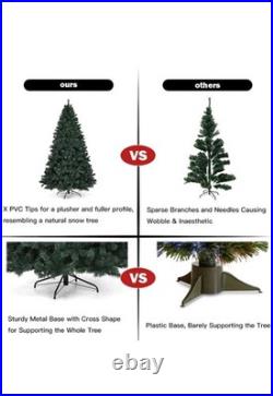 HAPPYGRILL 7.5FT Pre-Lit Artificial Christmas Tree with 650 LED Lights, New
