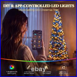 HOLLO STAR 4.5ft Prelit Pencil Christmas Tree, RGBW Lights, App Control HOLLO STAR 4.5ft Prelit Pencil Christmas Tree, RGBW Lights, App Control