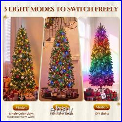 HOLLO STAR 4.5ft Prelit Pencil Christmas Tree, RGBW Lights, App Control