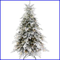 HOMCOM 6 Foot Artificial Snow Flocked Christmas Tree with LED Lights HOMCOM 6 Foot Artificial Snow Flocked Christmas Tree with LED Lights