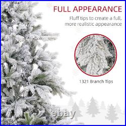 HOMCOM 6 Foot Artificial Snow Flocked Christmas Tree with LED Lights HOMCOM 6 Foot Artificial Snow Flocked Christmas Tree with LED Lights
