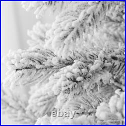 HOMCOM 6 Foot Artificial Snow Flocked Christmas Tree with LED Lights HOMCOM 6 Foot Artificial Snow Flocked Christmas Tree with LED Lights