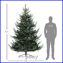 HOMCOM 7.5 ft Prelit Artificial Christmas Tree with Dual Color LED Lights