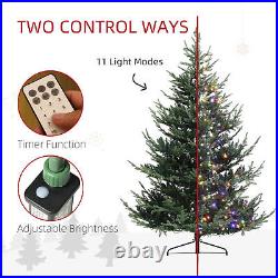 HOMCOM 7.5 ft Prelit Artificial Christmas Tree with Dual Color LED Lights