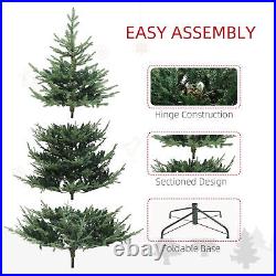 HOMCOM 7.5 ft Prelit Artificial Christmas Tree with Dual Color LED Lights