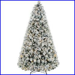 HOMCOM 9 ft Prelit Flocked Artificial Christmas Tree with 750 Clear Lights HOMCOM 9 ft Prelit Flocked Artificial Christmas Tree with 750 Clear Lights