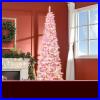 HOMCOM_Pencil_Artificial_Christmas_Tree_with_LED_Lights_Pink_Used_01_jn