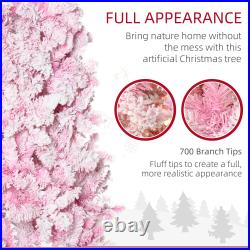 HOMCOM Pencil Artificial Christmas Tree with LED Lights, Pink Used