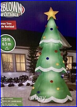 HUGE LIGHTED 20' FT Gemmy AIR BLOWN CHRISTMAS TREE Inflatable Yard Decor 20ft