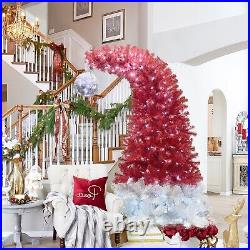 Highest Grade 6FT Christmas Tree Santa Hat Artificial Pine Pre Lit LED Lights