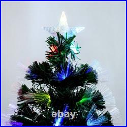 Himaly 4/5/6FT Christmas Tree 7-color Optical Fiber Artificial Xmas Decoration
