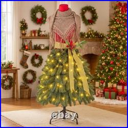 Hivvago Lighted 5FT Dress Form Xmas Tree Artificial Holiday Decor