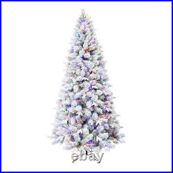 Holiday Living 7.5-ft Albany pine Pre-lit Flocked Artificial Christmas Tree NEW
