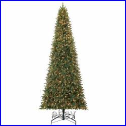 Holiday Time 12ft Pre-Lit Quick Build Christmas Tree Led Light Bulbs Pine