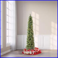 Holiday Time 7ft Pre-Lit Shelton Cashmere Pencil Fir Christmas Tree White LEDs